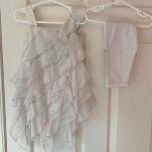 Kate Mack White and silver Leopard Set